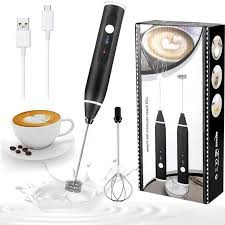 Rechargeable Handheld 3-Speed Adjustable For Latte Coffee mixer 2 in 1Milk Frother