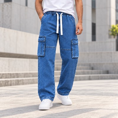 Denim cargo baggy pant blue color